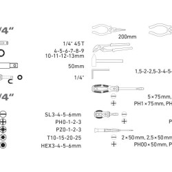Sada náradia 57ks, CrV, 1/4" EXTOL CRAFT Sada náradia 57ks, CrV, 1/4" EXTOL CRAFT