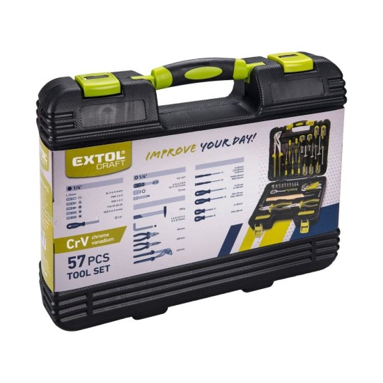 Sada náradia 57ks, CrV, 1/4" EXTOL CRAFT