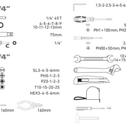 Sada náradia 59ks, CrV, 1/4" EXTOL CRAFT Sada náradia 59ks, CrV, 1/4" EXTOL CRAFT