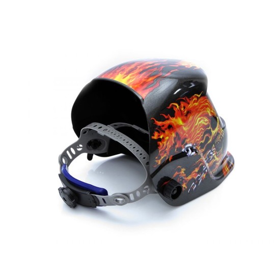 Samostmievacia zváračská kukla s potlačou ohnivej lebky MAR-POL Samostmievacia zváračská kukla s potlačou ohnivej lebky MAR-POL