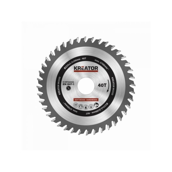 KRT020436 Pílový kotúč na drevo 235mm 40T KREATOR
