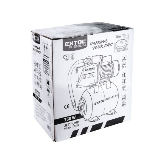 Prietokové čerpadlo s tlakovou nádobou, 750 W, 5270 l/hod EXTOL PREMIUM