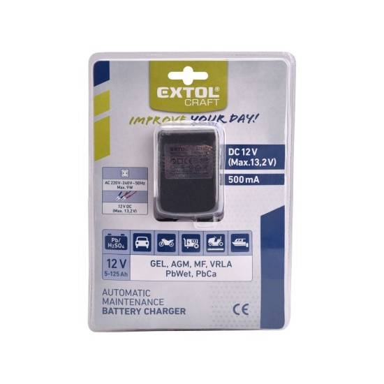 Údržba nabíjačky do auta, 12V, 500mA EXTOL CRAFT Údržba nabíjačky do auta, 12V, 500mA EXTOL CRAFT