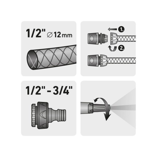 Hadicová súprava 4ks, pre 1/2" hadicu EXTOL PREMIUM Hadicová súprava 4ks, pre 1/2" hadicu EXTOL PREMIUM