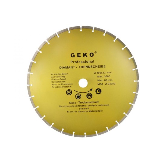 Segmentový diamantový rezací kotúč 400x8x32mm GEKO Segmentový diamantový rezací kotúč 400x8x32mm GEKO