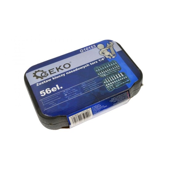Sada nástrčných súprav torx 56ks, 1/4" GEKO