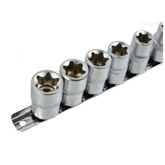 Torx E10-24 nástrčné hlavy, 1/2", 10ks na GEKO lištu