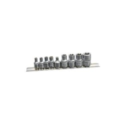 Torx E5-16 nástrčné hlavy, 1/4", 3/8", 9ks na GEKO lište Torx E5-16 nástrčné hlavy, 1/4", 3/8", 9ks na GEKO lište