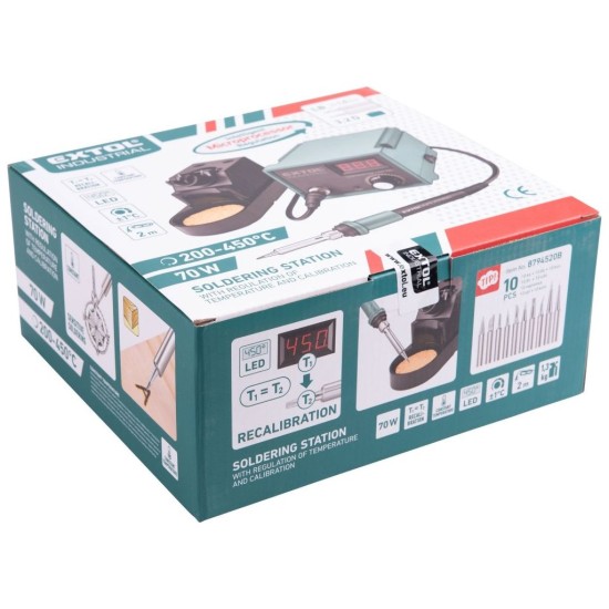 Spájkovacia stanica 70W s LCD a elektronickou reguláciou teploty a kalibráciou EXTOL INDUSTRIAL