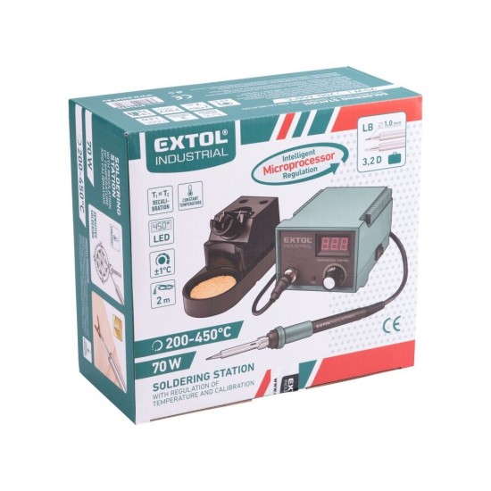 Spájkovacia stanica 70W s LCD a elektronickou reguláciou teploty a kalibráciou EXTOL INDUSTRIAL