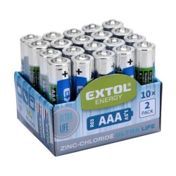 Chloridové batérie, 20ks, 1.5V AAA (R03) EXTOL ENERGY Chloridové batérie, 20ks, 1.5V AAA (R03) EXTOL ENERGY
