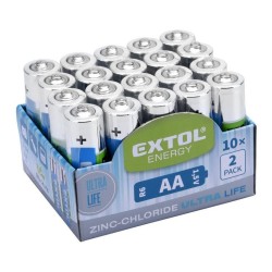 Chloridové batérie, 20ks, 1.5V AA (R6) EXTOL ENERGY Chloridové batérie, 20ks, 1.5V AA (R6) EXTOL ENERGY