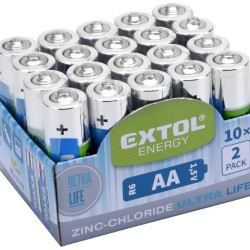 Chloridové batérie, 20ks, 1.5V AA (R6) EXTOL ENERGY Chloridové batérie, 20ks, 1.5V AA (R6) EXTOL ENERGY