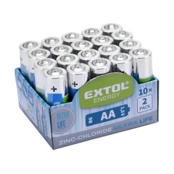 Chloridové batérie, 20ks, 1.5V AA (R6) EXTOL ENERGY Chloridové batérie, 20ks, 1.5V AA (R6) EXTOL ENERGY