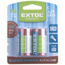Alkalické batérie, 2ks, 1.5V C (LR14) EXTOL ENERGY Alkalické batérie, 2ks, 1.5V C (LR14) EXTOL ENERGY