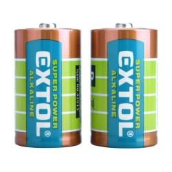 Alkalické batérie, 2ks, 1.5V D (LR20) EXTOL ENERGY
