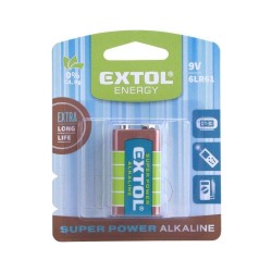 Alkalická batéria, 1ks, 9V (6LR61) EXTOL ENERGY Alkalická batéria, 1ks, 9V (6LR61) EXTOL ENERGY