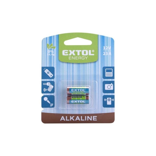 Alkalické batérie, 2ks, 12V (23A) EXTOL ENERGY Alkalické batérie, 2ks, 12V (23A) EXTOL ENERGY