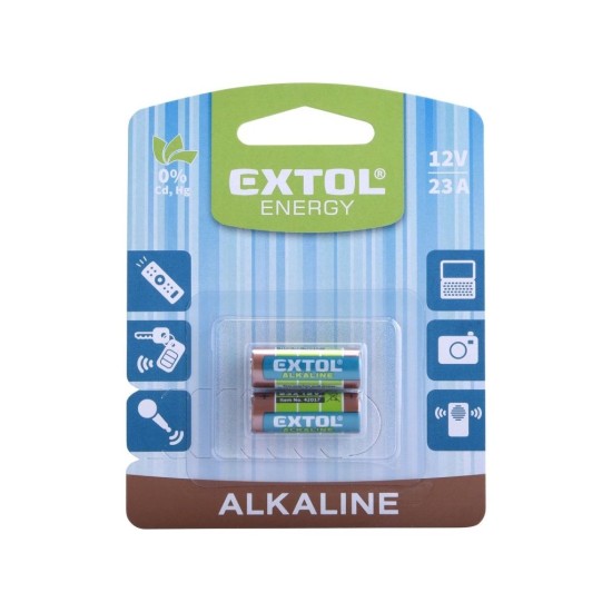 Alkalické batérie, 2ks, 12V (23A) EXTOL ENERGY Alkalické batérie, 2ks, 12V (23A) EXTOL ENERGY