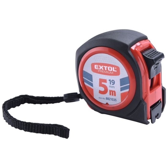 KOMPAKTNÝ meter, 5m, šírka remienka 19mm EXTOL PREMIUM