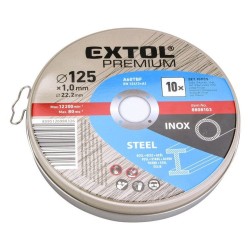 Rezací kotúč na oceľ/nehrdzavejúcu oceľ, 10ks, 125x1,0x22,2mm EXTOL PREMIUM Rezací kotúč na oceľ/nehrdzavejúcu oceľ, 10ks, 125x1,0x22,2mm EXTOL PREMIUM