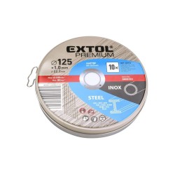 Rezací kotúč na oceľ/nehrdzavejúcu oceľ, 10ks, 125x1,0x22,2mm EXTOL PREMIUM Rezací kotúč na oceľ/nehrdzavejúcu oceľ, 10ks, 125x1,0x22,2mm EXTOL PREMIUM