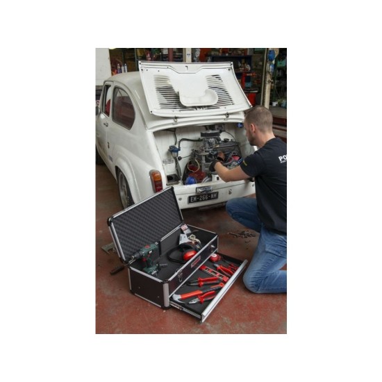 KRT640603B Hliníkový kufrík 620x300x255mm 1 zásuvka KREATOR