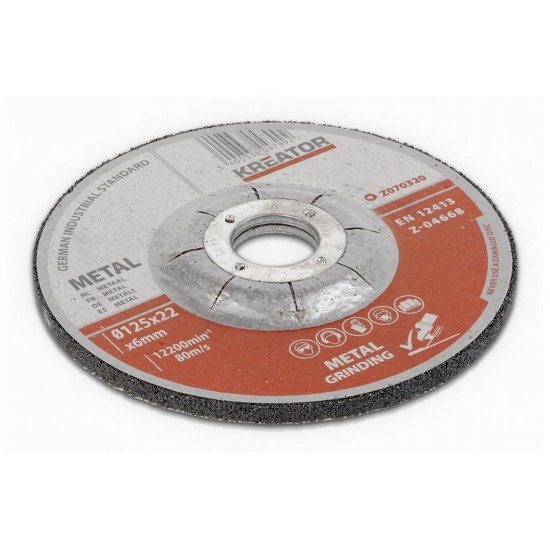 KRT070320 brúsny kotúč Oceľ 125x6,0x22mm 2+1 (3ks) KREATOR