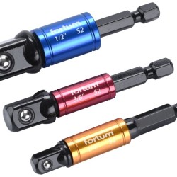 Vŕtacie adaptéry s otočnou rukoväťou 3ks, 1/4"-3/8"-1/2", S2 FORTUM Vŕtacie adaptéry s otočnou rukoväťou 3ks, 1/4"-3/8"-1/2", S2 FORTUM
