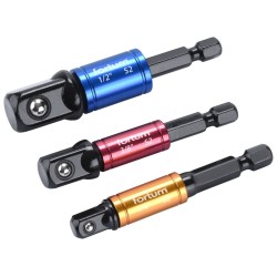 Vŕtacie adaptéry s otočnou rukoväťou 3ks, 1/4"-3/8"-1/2", S2 FORTUM Vŕtacie adaptéry s otočnou rukoväťou 3ks, 1/4"-3/8"-1/2", S2 FORTUM