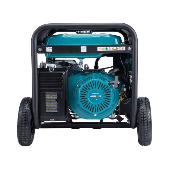 Benzínový generátor 15HP/6,8kW (400V), 5,5kW (230V), elektrický štartér, podvozok HERON Benzínový generátor 15HP/6,8kW (400V), 5,5kW (230V), elektrický štartér, podvozok HERON
