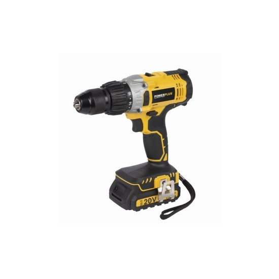 POWX00445 Akumulátorový príklepový skrutkovač/vŕtačka 2x20V, 2.0Ah, LI-ION POWERPLUS