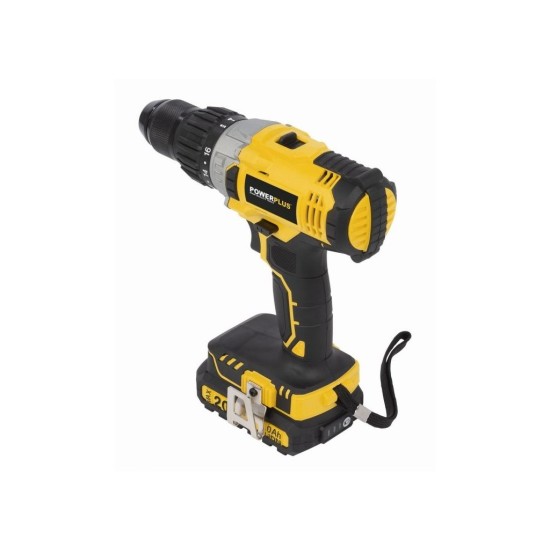POWX00445 Akumulátorový príklepový skrutkovač/vŕtačka 2x20V, 2.0Ah, LI-ION POWERPLUS