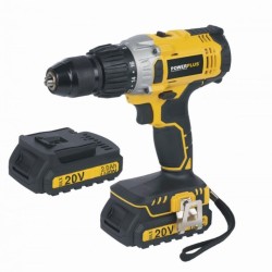POWX00445 Akumulátorový príklepový skrutkovač/vŕtačka 2x20V, 2.0Ah, LI-ION POWERPLUS