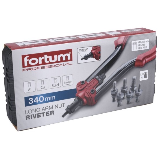 Pákové nitovacie kliešte, M3-M12, 340mm FORTUM Pákové nitovacie kliešte, M3-M12, 340mm FORTUM