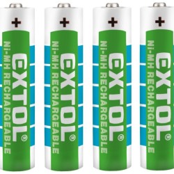 Nabíjateľné batérie, 4ks, AAA (HR03), 1.2V, 1000mAh, NiMh EXTOL ENERGY