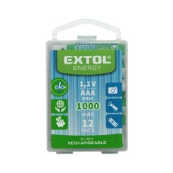 Baterie nabíjecí, 12ks, AAA (HR03), 1,2V, 1000mAh, NiMh EXTOL ENERGY Baterie nabíjecí, 12ks, AAA (HR03), 1,2V, 1000mAh, NiMh EXTOL ENERGY