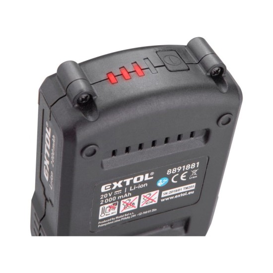 Akumulátorové kladivo SHARE20V, SDS plus, 20V Li-ion, 2000mAh EXTOL PREMIUM