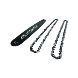 Vodiaca lišta pre reťazové píly a 2 reťaze 40cm 16" 3/8" 1,3mm KRAFT&DELE