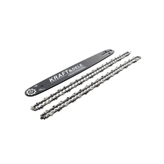 Vodiaca lišta pre reťazové píly a 2 reťaze 45cm 18" 0.325"1.5mm KRAFT&DELE