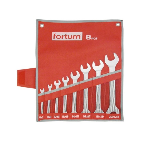 Kľúče, sada 8 ks, 6-24mm, 61CrV5 FORTUM Kľúče, sada 8 ks, 6-24mm, 61CrV5 FORTUM