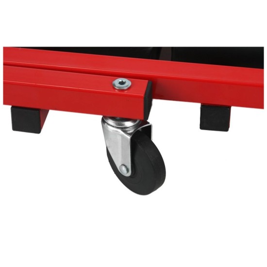 Montážne mobilné ležadlo, stolička 2v1 čierno-červená MAR-POL