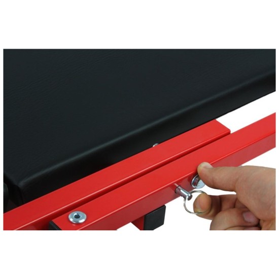 Montážne mobilné ležadlo, stolička 2v1 čierno-červená MAR-POL