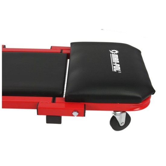 Montážne mobilné ležadlo, stolička 2v1 čierno-červená MAR-POL