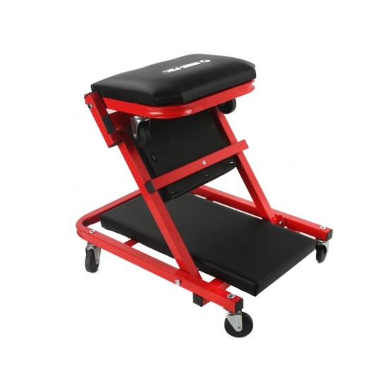 Montážne mobilné ležadlo, stolička 2v1 čierno-červená MAR-POL