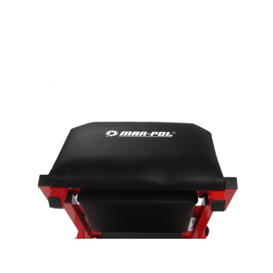 Montážne mobilné ležadlo, stolička 2v1 čierno-červená MAR-POL