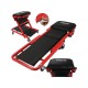 Montážne mobilné ležadlo, stolička 2v1 čierno-červená MAR-POL