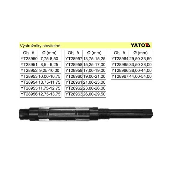 Výstružník stavitelný 12,75-13,75mm HSS YATO