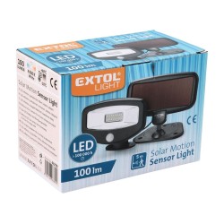 LED reflektor so snímačom pohybu, 100lm, solárne nabíjanie EXTOL LIGHT
