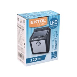 Nástenné svietidlo s pohybovým senzorom, 120lm, solárne nabíjanie EXTOL LIGHT Nástenné svietidlo s pohybovým senzorom, 120lm, solárne nabíjanie EXTOL LIGHT
